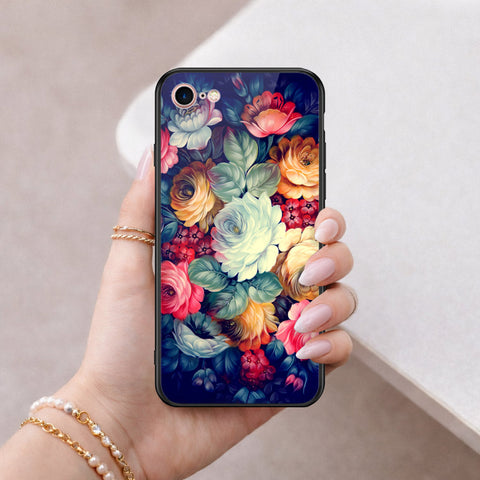 iPhone SE 2020 - Floral Series 2 - HQ Ultra Shine Premium Infinity Glass Soft Silicon Borders Case