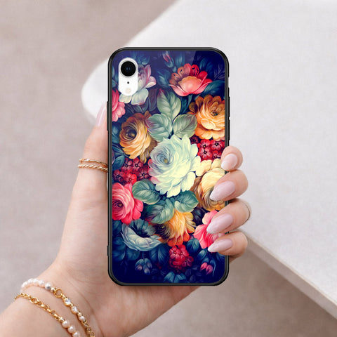iPhone XR - Floral Series 2 - HQ Ultra Shine Premium Infinity Glass Soft Silicon Borders Case