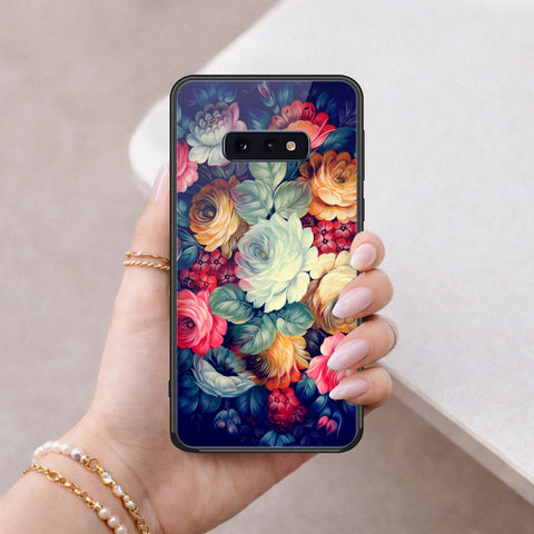 Samsung Galaxy S10e Cover - Floral Series 2 - HQ Ultra Shine Premium Infinity Glass Soft Silicon Borders Case