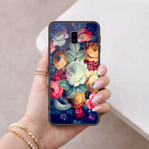 Samsung Galaxy J6 Plus 2018 Cover - Floral Series 2 - HQ Ultra Shine Premium Infinity Glass Soft Silicon Borders Case