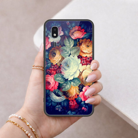 Samsung Galaxy A2 Core Cover - Floral Series 2 - HQ Ultra Shine Premium Infinity Glass Soft Silicon Borders Case