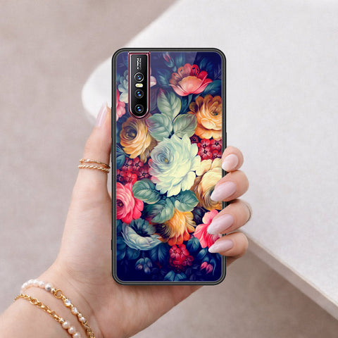 Vivo V15 Pro Cover - Floral Series 2 - HQ Ultra Shine Premium Infinity Glass Soft Silicon Borders Case