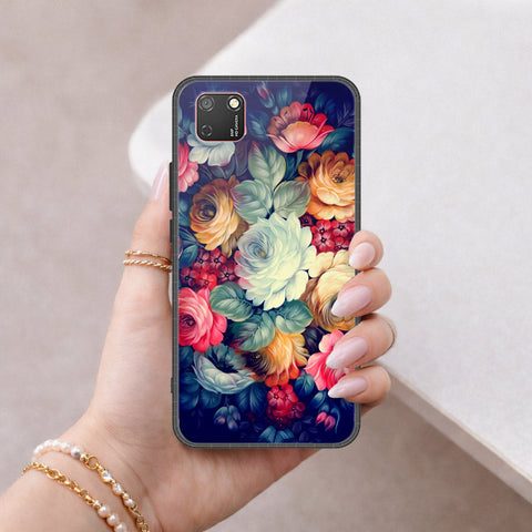 Huawei Y5p Cover - Floral Series 2 - HQ Ultra Shine Premium Infinity Glass Soft Silicon Borders Case