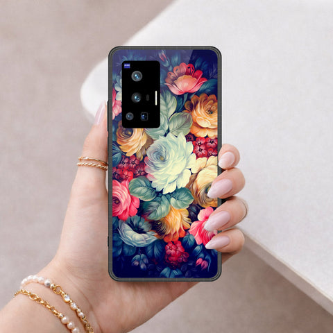 Vivo X70 Pro Cover - Floral Series 2 - HQ Ultra Shine Premium Infinity Glass Soft Silicon Borders Case