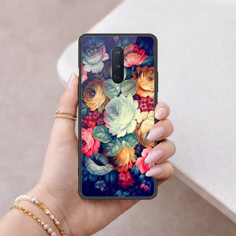 OnePlus 8 Cover - Floral Series 2 - HQ Ultra Shine Premium Infinity Glass Soft Silicon Borders Case