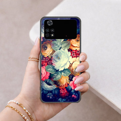 Xiaomi Poco M4 Pro Cover - Floral Series 2 - HQ Ultra Shine Premium Infinity Glass Soft Silicon Borders Case