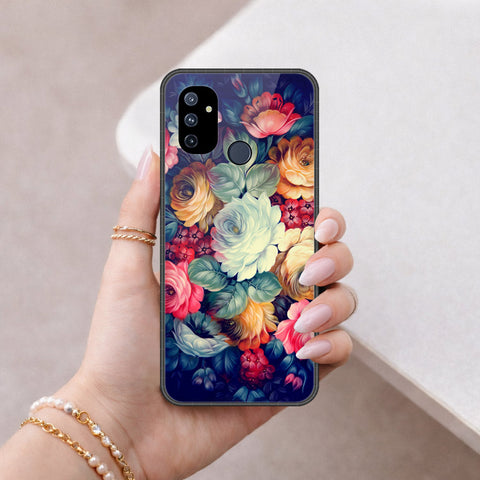 OnePlus Nord N100 Cover - Floral Series 2 - HQ Ultra Shine Premium Infinity Glass Soft Silicon Borders Case
