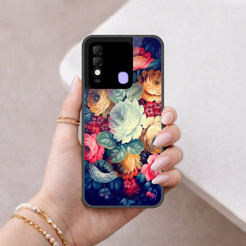 Tecno Spark 8 Cover - Floral Series 2 - HQ Ultra Shine Premium Infinity Glass Soft Silicon Borders Case