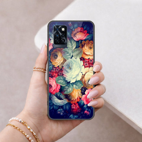 Infinix Note 10 Pro Cover - Floral Series 2 - HQ Ultra Shine Premium Infinity Glass Soft Silicon Borders Case