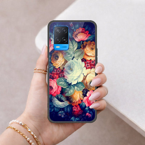 Oppo A54 4G Cover - Floral Series 2 - HQ Ultra Shine Premium Infinity Glass Soft Silicon Borders Case