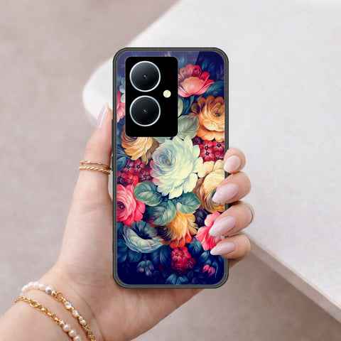 Vivo V29 Lite Cover - Floral Series 2 - HQ Ultra Shine Premium Infinity Glass Soft Silicon Borders Case