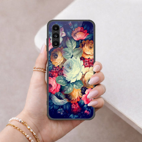 Samsung Galaxy A04s Cover - Floral Series 2 - HQ Ultra Shine Premium Infinity Glass Soft Silicon Borders Case