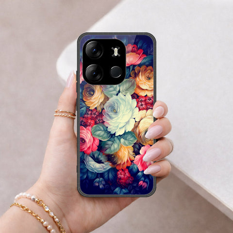 Tecno Spark Go 2023 Cover - Floral Series 2 - HQ Ultra Shine Premium Infinity Glass Soft Silicon Borders Case