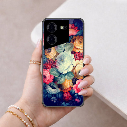 Tecno Pova 5 Pro Cover - Floral Series 2 - HQ Ultra Shine Premium Infinity Glass Soft Silicon Borders Case