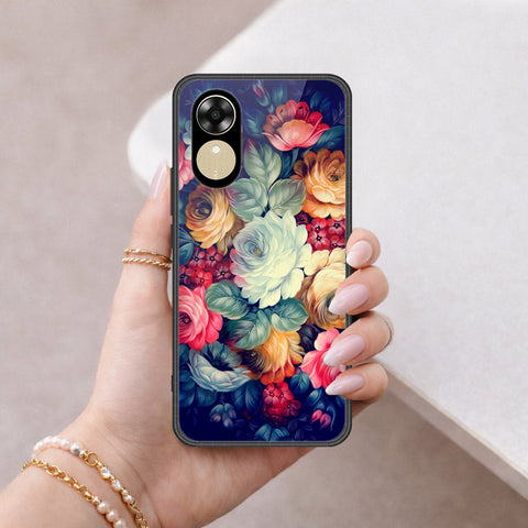 Oppo A17k Cover - Floral Series 2 - HQ Ultra Shine Premium Infinity Glass Soft Silicon Borders Case