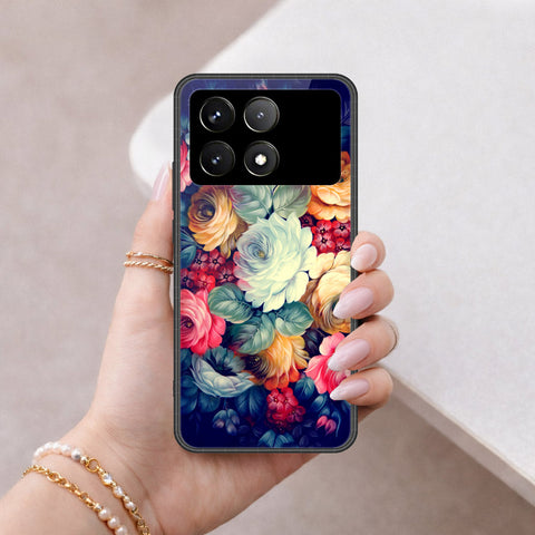 Xiaomi Poco X6 Pro Cover - Floral Series 2 - HQ Ultra Shine Premium Infinity Glass Soft Silicon Borders Case