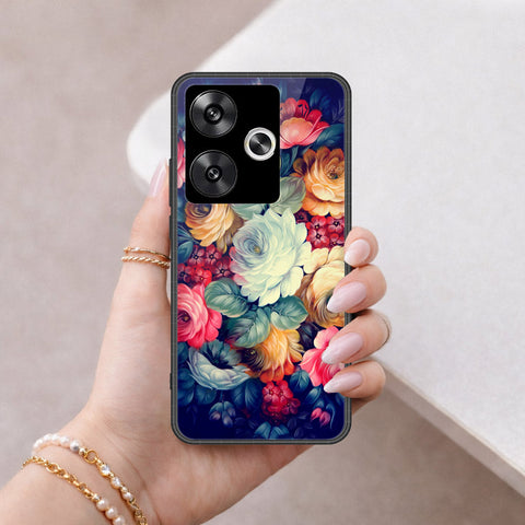 Xiaomi Poco F6 Cover - Floral Series 2 - HQ Ultra Shine Premium Infinity Glass Soft Silicon Borders Case