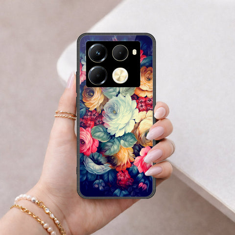 Infinix Note 40 Pro Cover - Floral Series 2 - HQ Ultra Shine Premium Infinity Glass Soft Silicon Borders Case
