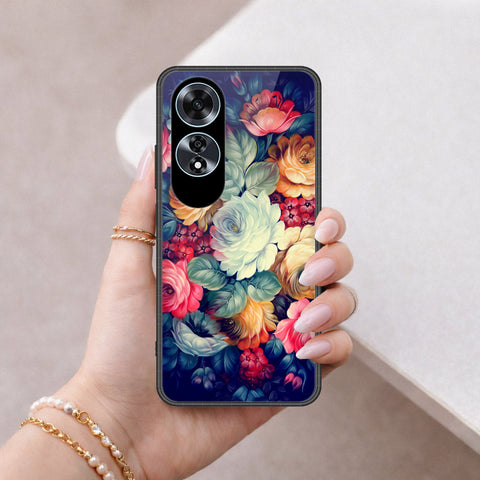 Oppo A60 Cover - Floral Series 2 - HQ Ultra Shine Premium Infinity Glass Soft Silicon Borders Case