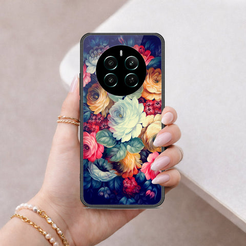 Realme P1 Speed Cover - Floral Series 2 - HQ Ultra Shine Premium Infinity Glass Soft Silicon Borders Case