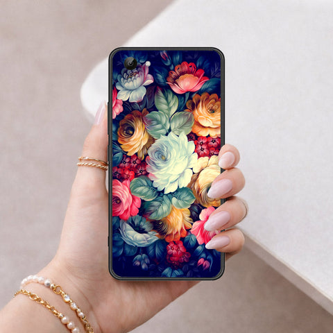 Vivo Y81 Cover - Floral Series 2 - HQ Ultra Shine Premium Infinity Glass Soft Silicon Borders Case