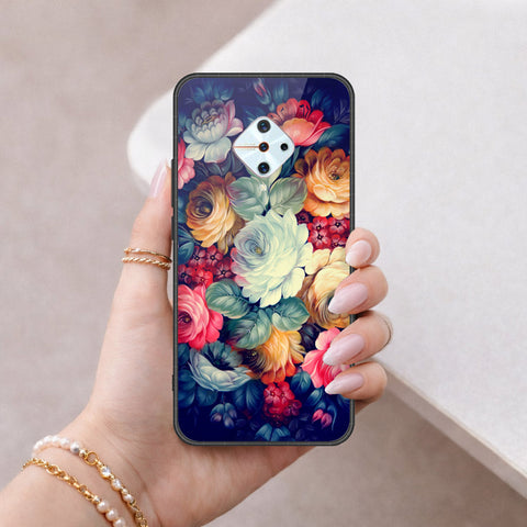 Vivo Y9s Cover - Floral Series 2 - HQ Ultra Shine Premium Infinity Glass Soft Silicon Borders Case