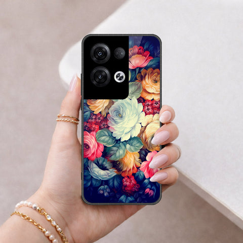 Oppo Reno 8 Pro Plus Cover - Floral Series 2 - HQ Ultra Shine Premium Infinity Glass Soft Silicon Borders Case