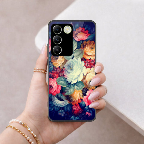 Vivo Y200e Cover - Floral Series 2 - HQ Ultra Shine Premium Infinity Glass Soft Silicon Borders Case