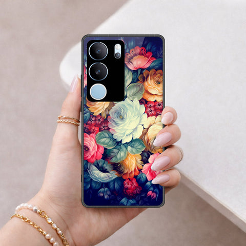 Vivo S17t Cover - Floral Series 2 - HQ Ultra Shine Premium Infinity Glass Soft Silicon Borders Case