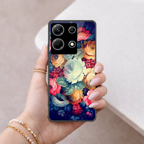 Infinix Note 30 Cover - Floral Series 2 - HQ Ultra Shine Premium Infinity Glass Soft Silicon Borders Case
