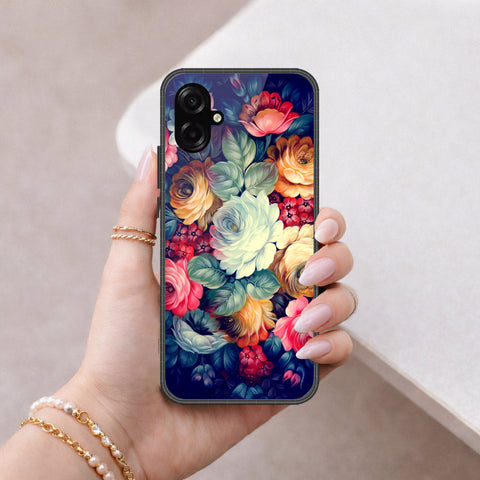 Samsung Galaxy F07 Cover - Floral Series 2 - HQ Ultra Shine Premium Infinity Glass Soft Silicon Borders Case