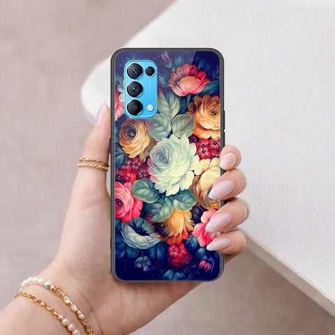 Oppo Reno 5 5G Cover - Floral Series 2 - HQ Ultra Shine Premium Infinity Glass Soft Silicon Borders Case