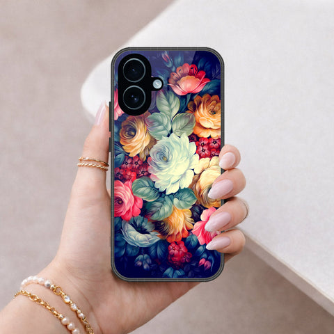 iPhone 17 - Floral Series 2 - HQ Ultra Shine Premium Infinity Glass Soft Silicon Borders Case