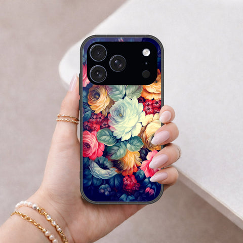 iPhone 17 Pro - Floral Series 2 - HQ Ultra Shine Premium Infinity Glass Soft Silicon Borders Case