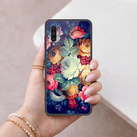 Samsung Galaxy A5 2018 Cover - Floral Series 2 - HQ Ultra Shine Premium Infinity Glass Soft Silicon Borders Case