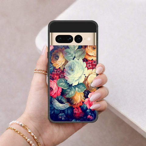 Google Pixel 7 Pro Cover - Floral Series 2 - HQ Ultra Shine Premium Infinity Glass Soft Silicon Borders Case