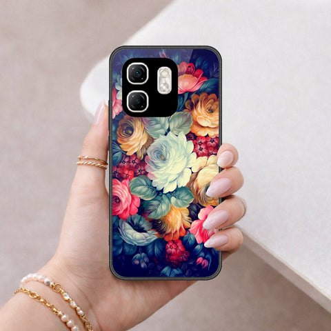 Infinix Smart 9 Cover - Floral Series 2 - HQ Ultra Shine Premium Infinity Glass Soft Silicon Borders Case