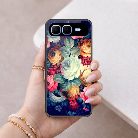 Infinix Smart 10 Plus Cover - Floral Series 2 - HQ Ultra Shine Premium Infinity Glass Soft Silicon Borders Case