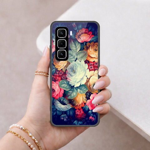 Infinix Hot 60 Pro Plus Cover - Floral Series 2 - HQ Ultra Shine Premium Infinity Glass Soft Silicon Borders Case