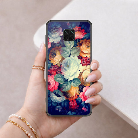 Xiaomi Redmi Note 9S Cover - Floral Series 2 - HQ Ultra Shine Premium Infinity Glass Soft Silicon Borders Case