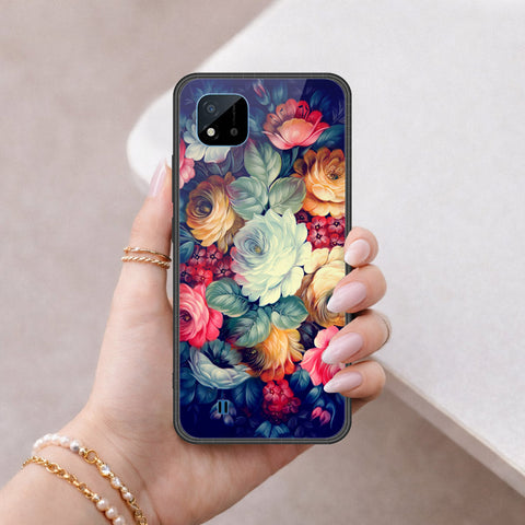 Realme C20A Cover - Floral Series 2 - HQ Ultra Shine Premium Infinity Glass Soft Silicon Borders Case