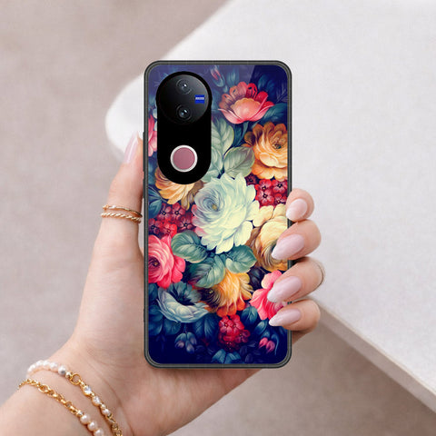 Vivo T4R Cover - Floral Series 2 - HQ Ultra Shine Premium Infinity Glass Soft Silicon Borders Case