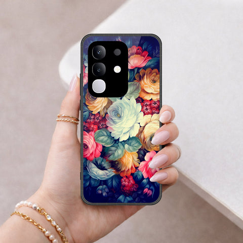 Vivo Y300t Cover - Floral Series 2 - HQ Ultra Shine Premium Infinity Glass Soft Silicon Borders Case