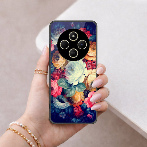 Xiaomi Poco C75 Cover - Floral Series 2 - HQ Ultra Shine Premium Infinity Glass Soft Silicon Borders Case