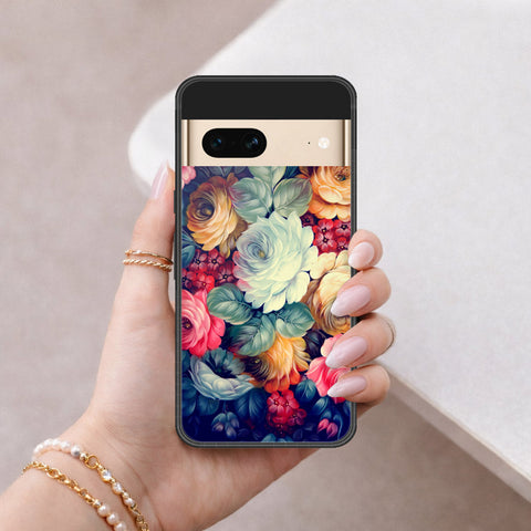 Google Pixel 7 Cover - Floral Series 2 - HQ Ultra Shine Premium Infinity Glass Soft Silicon Borders Case