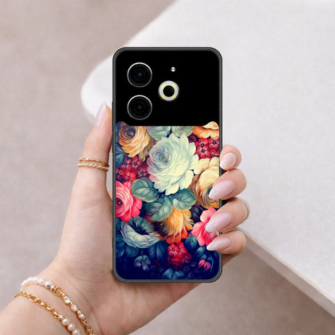 Tecno Pova 6 Cover - Floral Series 2 - HQ Ultra Shine Premium Infinity Glass Soft Silicon Borders Case