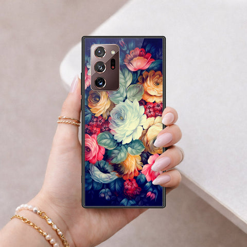 Samsung Galaxy Note 20 Ultra Cover - Floral Series 2 - HQ Ultra Shine Premium Infinity Glass Soft Silicon Borders Case