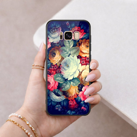 Samsung Galaxy S8 Plus Cover - Floral Series 2 - HQ Ultra Shine Premium Infinity Glass Soft Silicon Borders Case