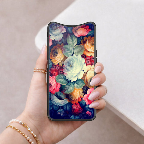Oppo Find X Cover - Floral Series 2 - HQ Ultra Shine Premium Infinity Glass Soft Silicon Borders Case