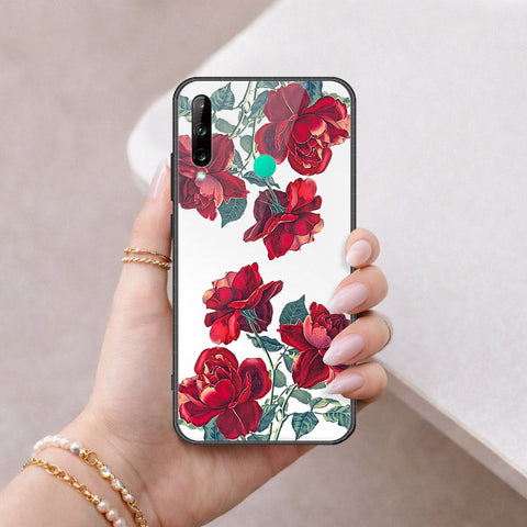 Huawei Y7P Cover - Floral Series 2 - HQ Ultra Shine Premium Infinity Glass Soft Silicon Borders Case